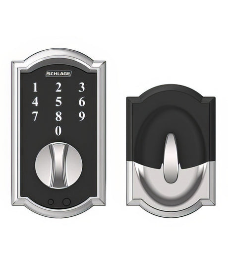 Schlage BE375CAM625 bright chrome keyless deadbolt