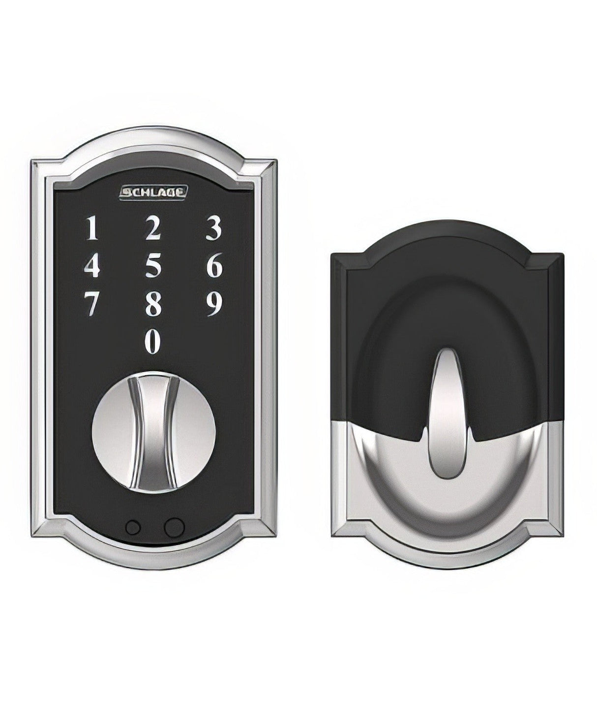 Schlage BE375CAM625 bright chrome keyless deadbolt