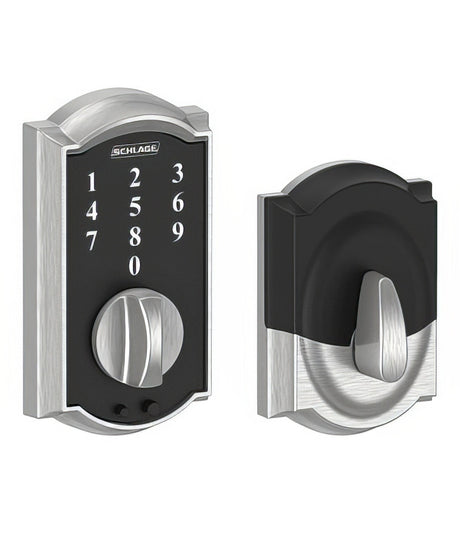 Schlage BE375CAM626 satin chrome keyless deadbolt