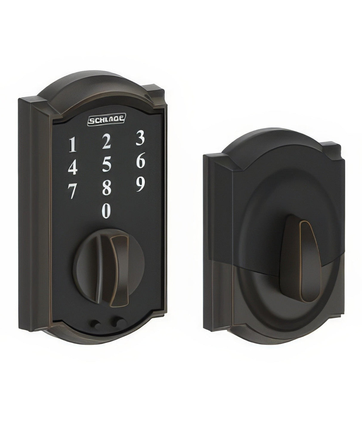 Schlage BE375CAM716 aged bronze keyless deadbolt