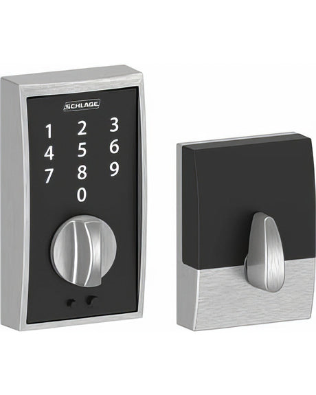 Schlage BE375CEN626 satin chrome touchscreen deadbolt