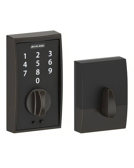 Schlage BE375CEN716 aged bronze touchscreen deadbolt