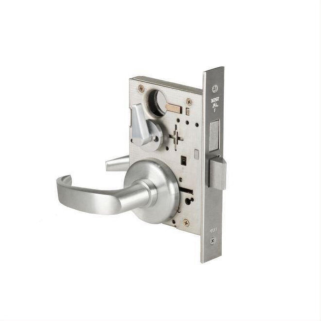 Best Access 45H0L14H626RH Mortise Lock Privacy 14 Lever with H Rose Right Hand Satin Chrome