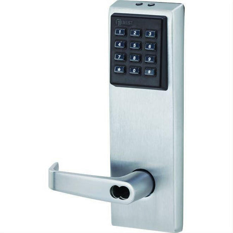 Best Access 9KZ37DV15KPSTK626 9KZ Keypad EZ Lock 2-3/4" Backset with 15 Lever and Keypad Satin Chrome