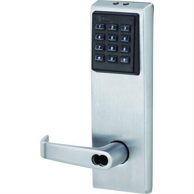 Best Access 9KZ37DV15KPSTK626 9KZ Keypad EZ Lock 2-3/4" Backset with 15 Lever and Keypad Satin Chrome