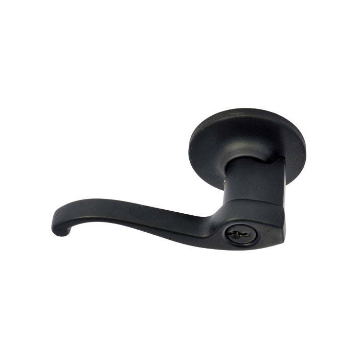 Better Home Products 14544BLKLT Pacific Heights Left Hand Keyed Entry Door Lever - Matte Black