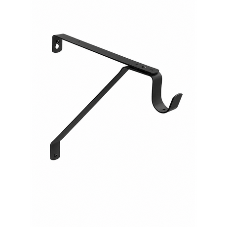 Better Home Products 702BLK 702 Heavy Duty Adjustable Closet Rod Bracket with Shelf Support Black