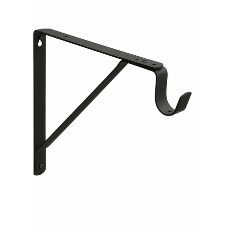Better Home Products 703BLK 703 Heavy Duty Closet Rod Bracket with Shelf Support Black