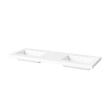 Jeffrey Alexander Kipling 60" Dark Walnut Double Sink Bathroom Vanity with White Resin Top - 8 in. Widespread Faucet Top product image 4