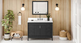 Jeffrey Alexander Theodora 48" Black Single Sink Bathroom Vanity with White Quartz Top - 8 in. Widespread Faucet Top product image 6