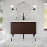 Jeffrey Alexander Gardner 49" Dark Walnut Single Sink Bathroom Vanity with White Resin Top - Single-Hole Faucet Top - VKGAR48DWPRE product image 2