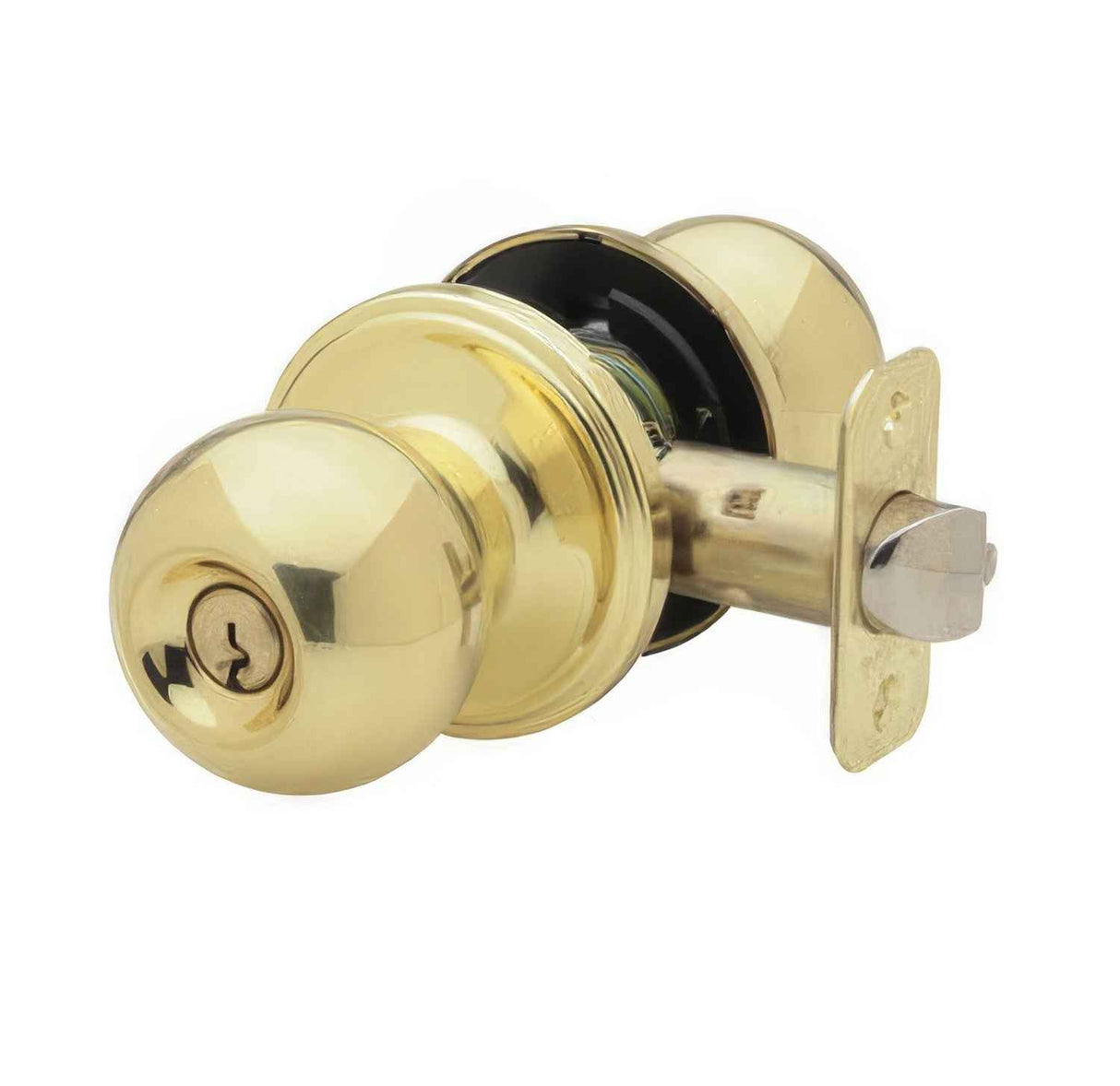 Copper Creek BK2040PB polished brass keyed entry door knob