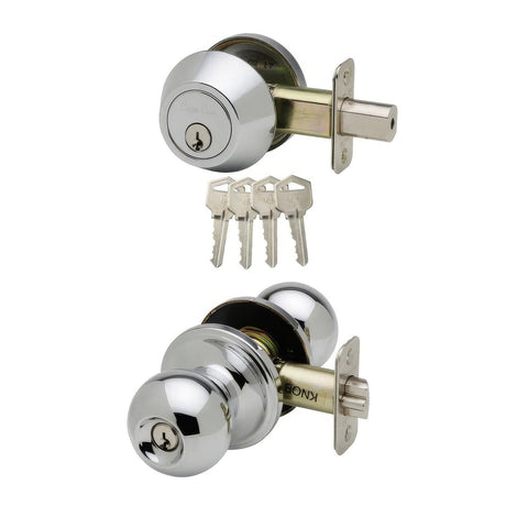 Copper Creek BKDB141PS polished stainless keyless electronic deadbolt and door knob