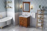 Jeffrey Alexander Chatham 30" Chocolate Single Sink Bathroom Vanity with White Carrara Marble Top - 8 in. Widespread Faucet Top product image 7