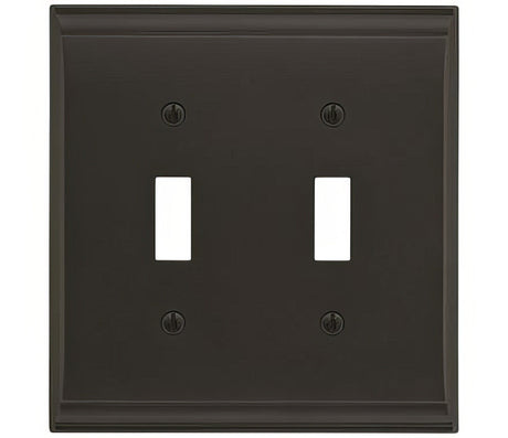 Amerock BP36501BBR black bronze double toggle wall plate