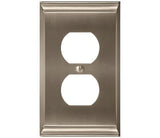 Amerock BP36508G10 satin nickel single outlet wall plate