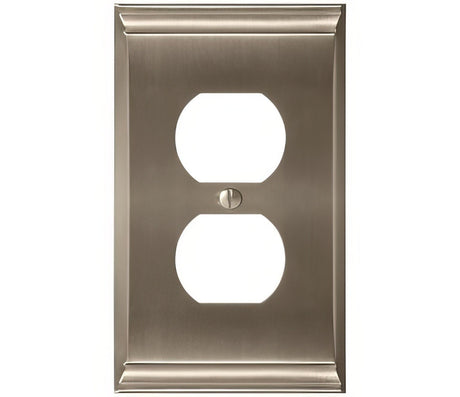 Amerock BP36508G10 satin nickel single outlet wall plate