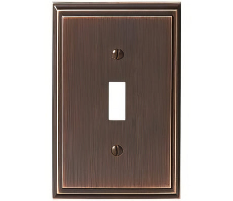Amerock BP36514ORB Mulholland single toggle wall plate in satin stainless, additional view