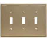 Amerock BP36516BBZ golden champagne triple toggle wall plate