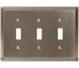 Amerock BP36516G10 satin nickel triple toggle wall plate