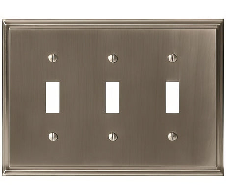 Amerock BP36516G10 satin nickel triple toggle wall plate