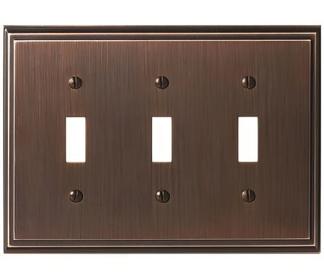 Amerock BP36516ORB Mulholland triple toggle wall plate, additional view