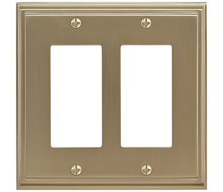Amerock BP36519BBZ Mulholland double rocker wall plate in polished brass, additional view