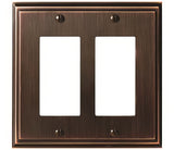 Amerock BP36519ORB oil rubbed bronze double rocker wall plate
