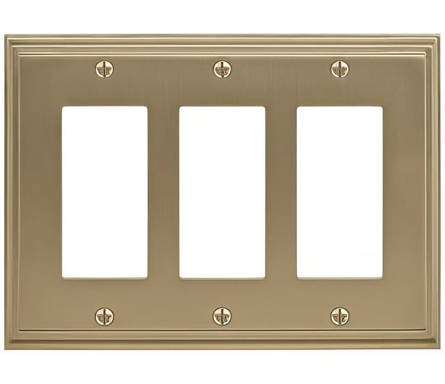 Amerock BP36520BBZ golden champagne triple rocker wall plate