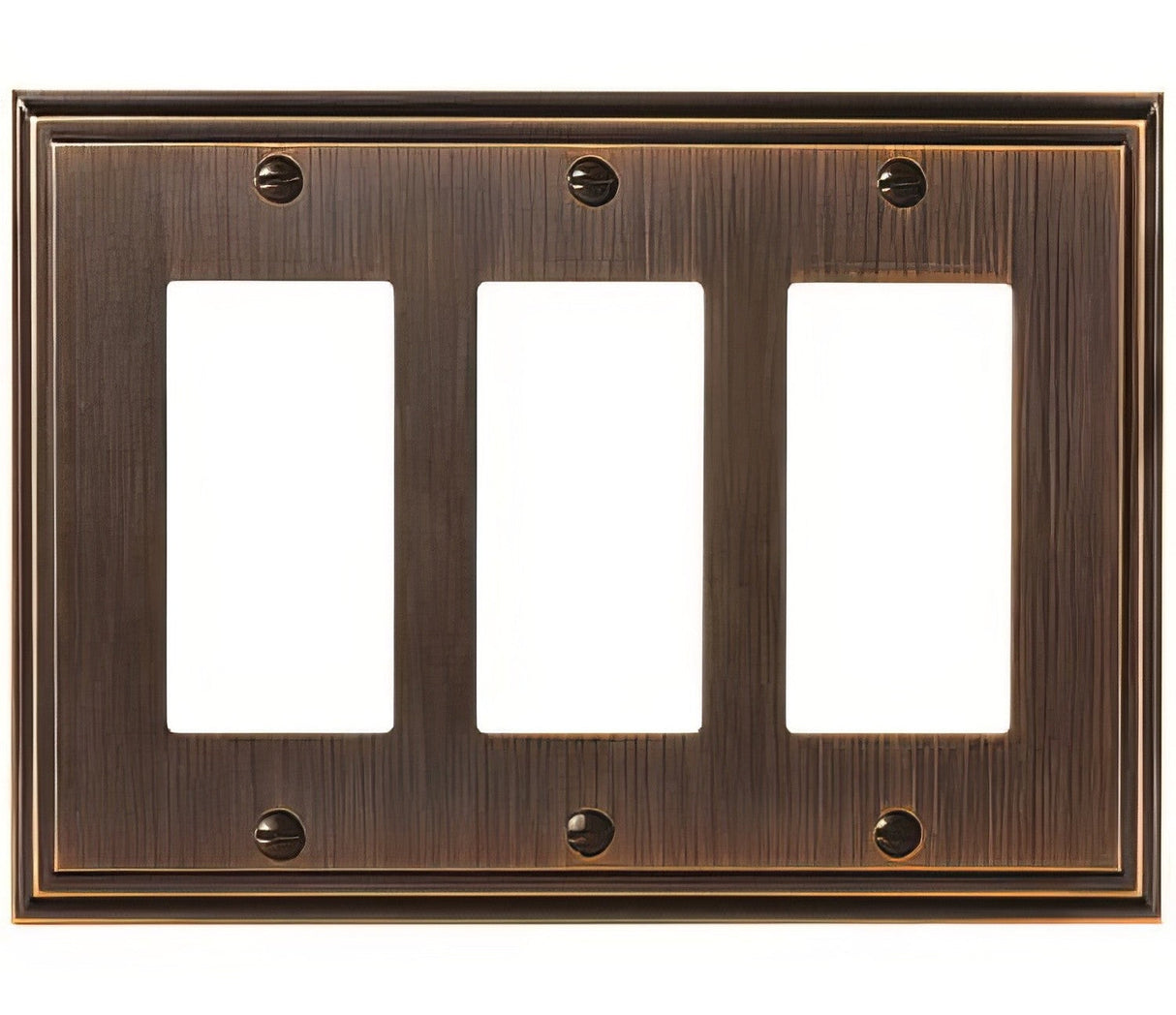 Amerock BP36520ORB oil rubbed bronze triple rocker wall plate
