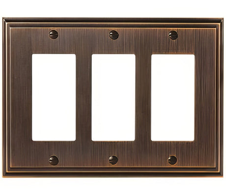 Amerock BP36520ORB Mulholland triple rocker wall plate, additional view