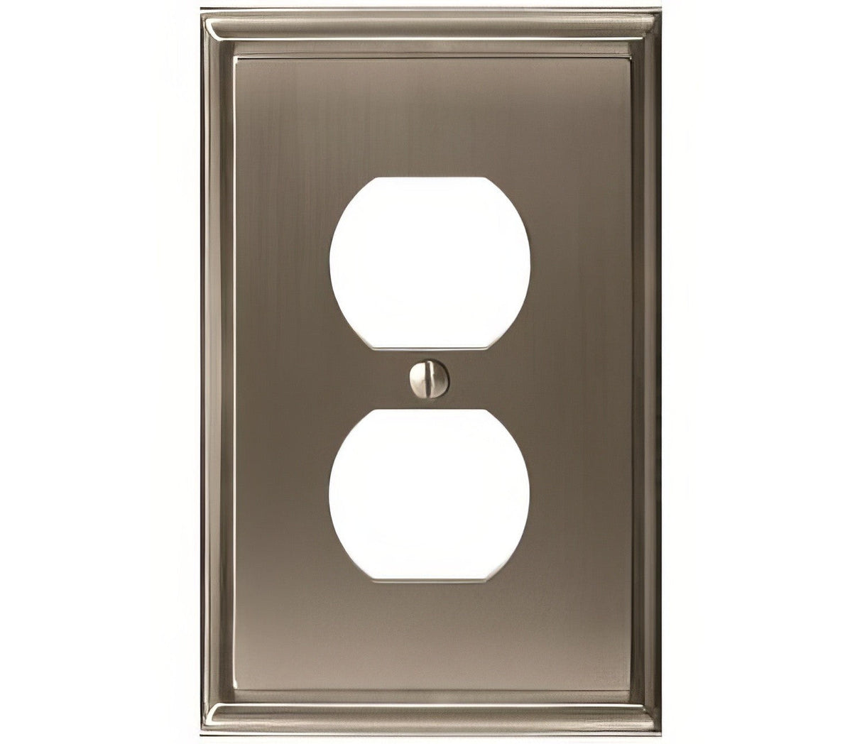 Amerock BP36522G10 satin nickel single outlet wall plate