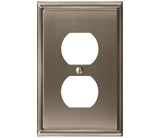 Amerock BP36522G10 satin nickel single outlet wall plate