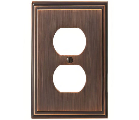 Amerock BP36522ORB oil rubbed bronze single outlet wall plate