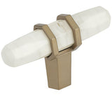 Amerock BP36647MWBBZ marble white/golden champagne cabinet knob