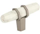 Amerock BP36647MWG10 marble white/satin nickel cabinet knob