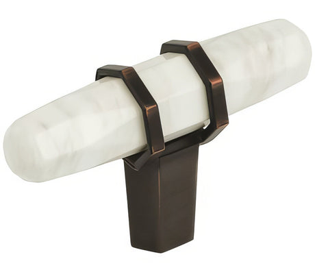 Amerock BP36647MWORB marble white/oil rubbed bronze cabinet knob