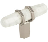 Amerock BP36647MWPN marble white/polished nickel cabinet knob