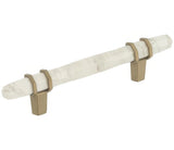 Amerock BP36648MWBBZ marble white/golden champagne cabinet pull