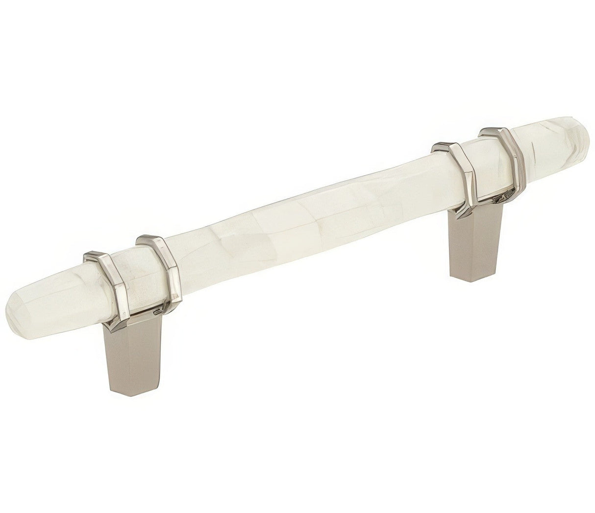 Amerock BP36648MWPN marble white/polished nickel cabinet pull
