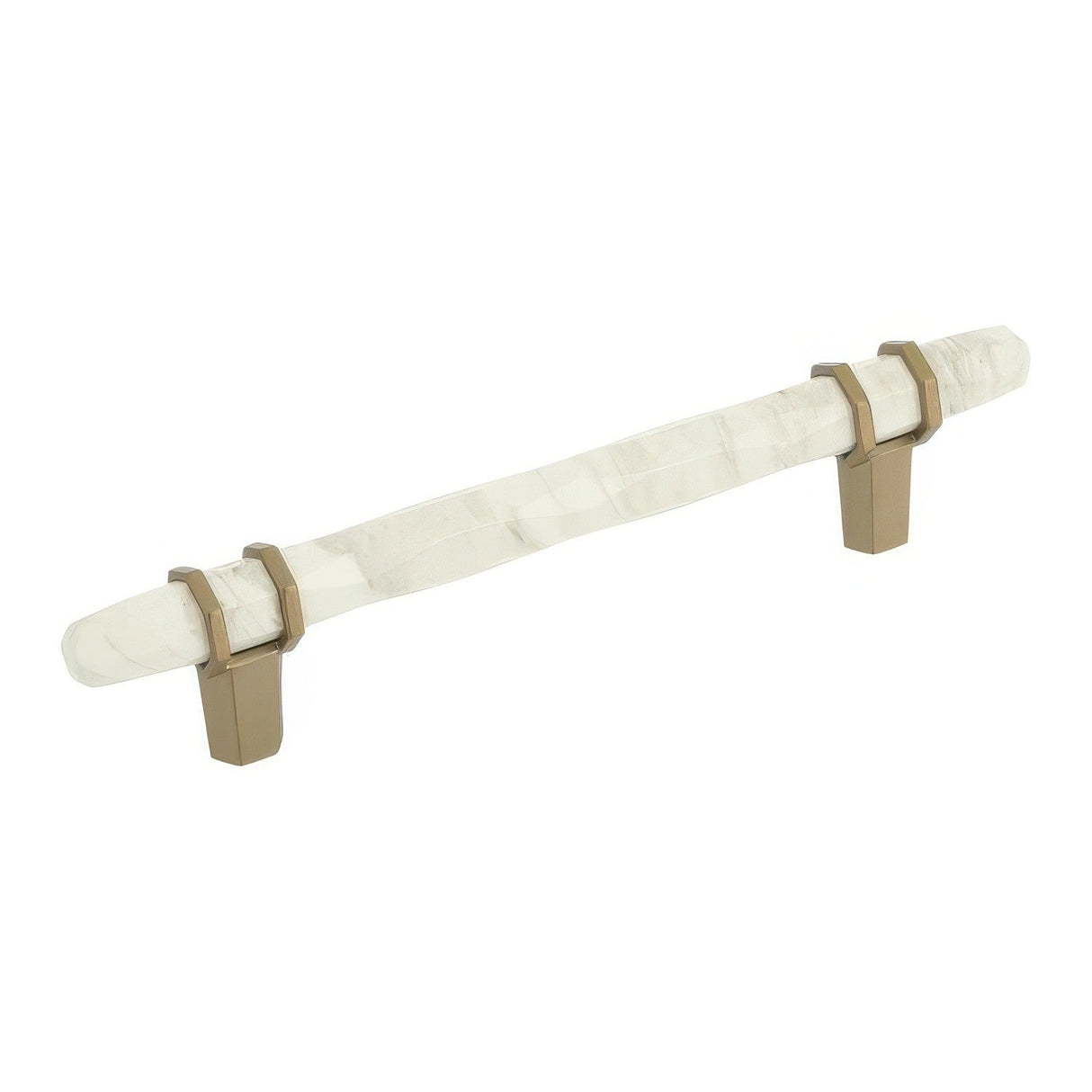Amerock BP36649MWBBZ marble white/golden champagne cabinet pull