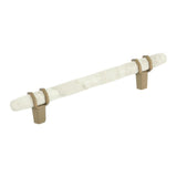 Amerock BP36649MWBBZ marble white/golden champagne cabinet pull