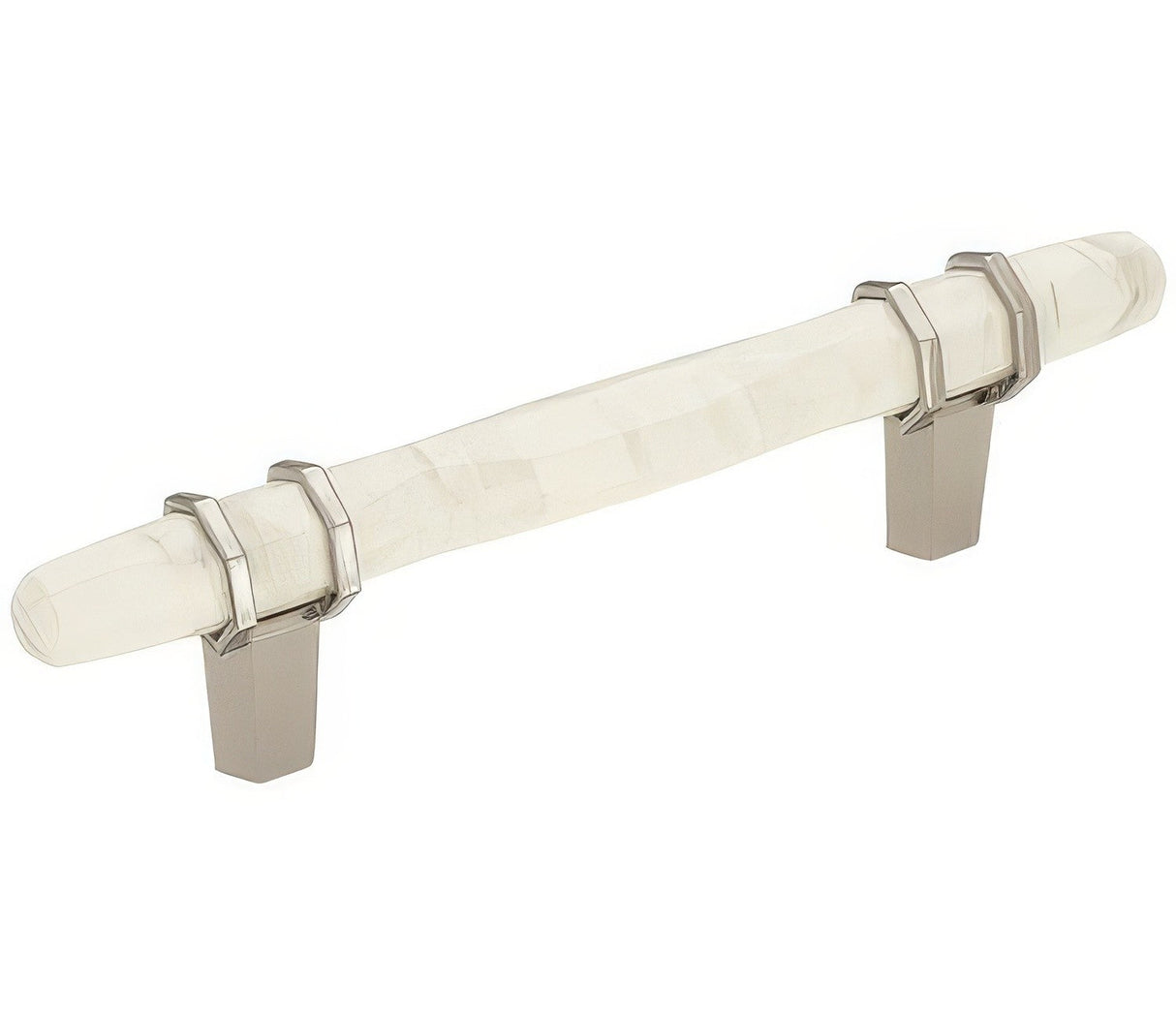 Amerock BP36649MWPN marble white/polished nickel cabinet pull