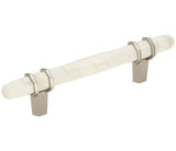 Amerock BP36649MWPN marble white/polished nickel cabinet pull