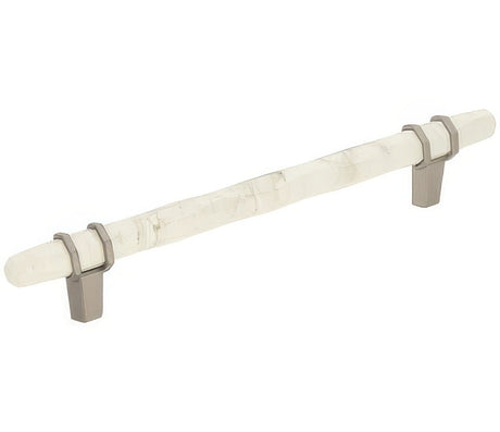 Amerock BP36650MWG10 marble white/satin nickel cabinet pull