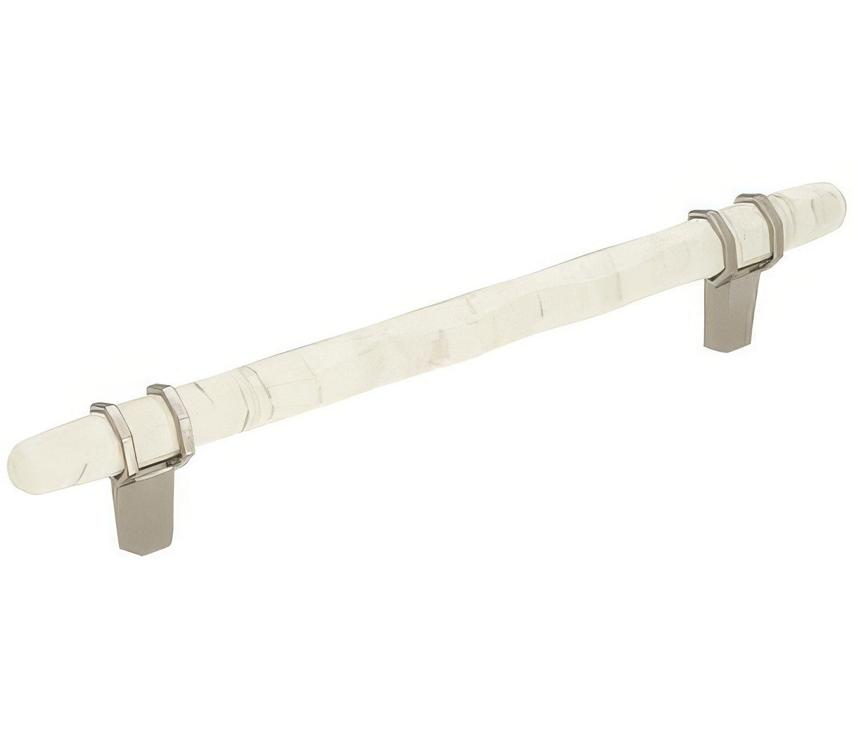 Amerock BP36650MWPN marble white/polished nickel cabinet pull
