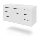 Jeffrey Alexander Gardner 49" White Single Sink Bathroom Vanity with White Resin Top - Single-Hole Faucet Top - VKGAR48WHRE