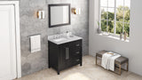 Jeffrey Alexander Cade 36" Black Single Sink Bathroom Vanity with White Carrara Marble Top - 8 in. Widespread Faucet Top product image 7