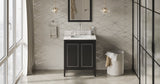 Jeffrey Alexander Percival 30" Black Single Sink Bathroom Vanity with Calacatta Vienna Quartz Top - 8 in. Widespread Faucet Top product image 7