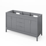 Jeffrey Alexander Theodora 60" Grey Double Sink Bathroom Vanity with White Carrara Marble Top - 8 in. Widespread Faucet Top product image 3